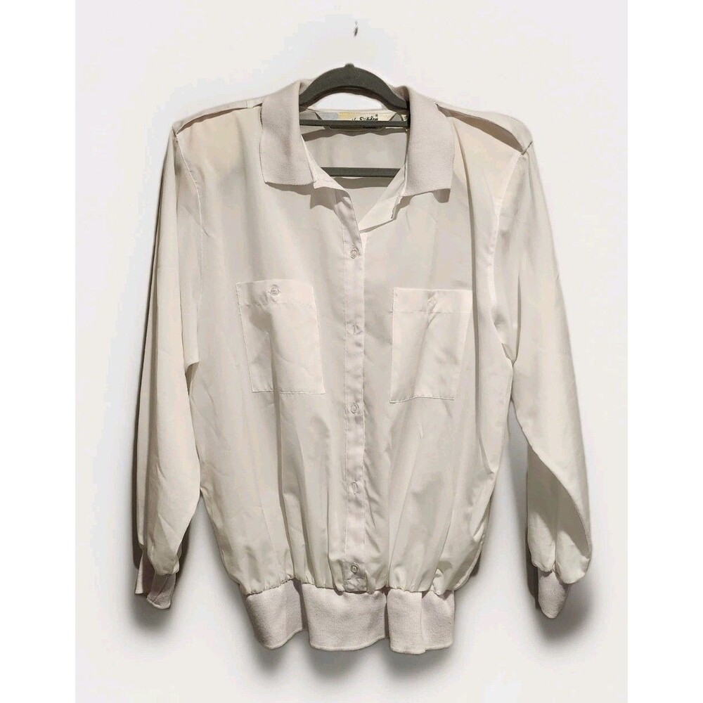 Vintage Diane Von Furstenberg Woman 1980s Blouse White Size 38/18W